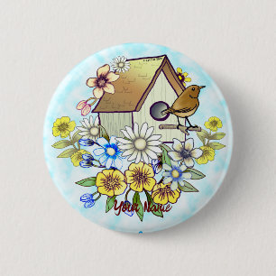 Schaltfläche Birdhouse Wren Button