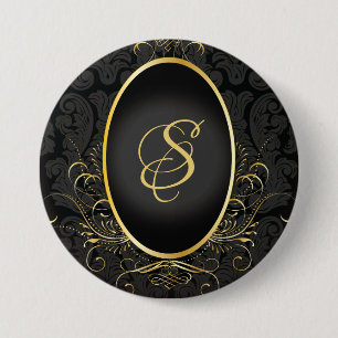 Schaltfläche "Black gold Monogram Class Royal Styl Button