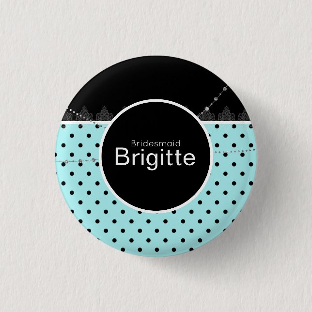 Schaltfläche "Blau" und "Schwarzer Polka" Button (Vorderseite)