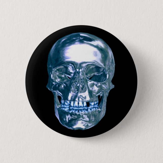 Schaltfläche Blauer Chrome Button (Vorderseite)