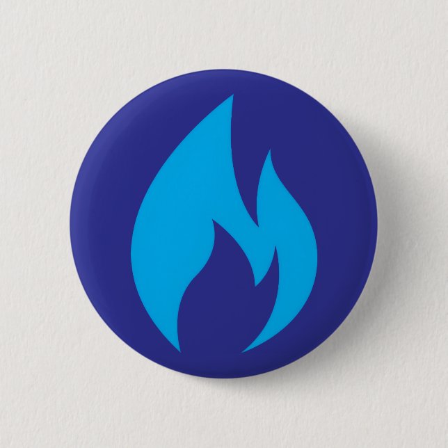 Schaltfläche "Blauer Flammenzaun" Button (Vorderseite)