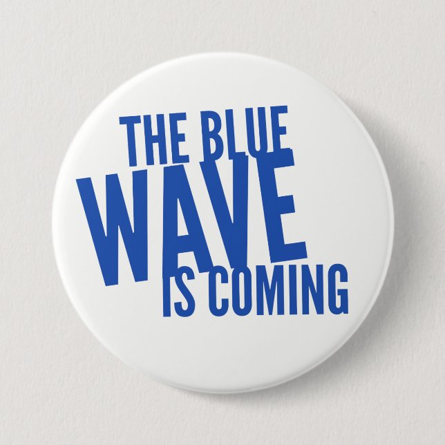 Schaltfläche "Blauer Wave" Button (Vorderseite)