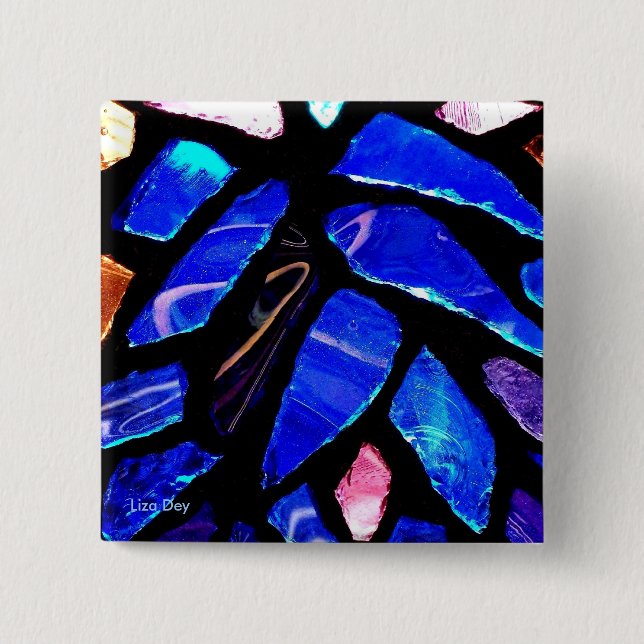 Schaltfläche "Blue Glass Square" Button (Vorderseite)