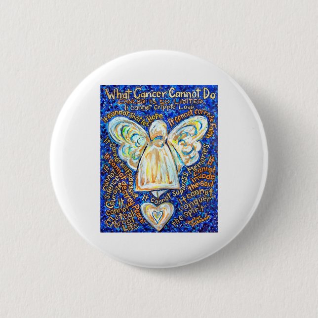 Schaltfläche "Blue & Gold Cancer Angel" Button (Vorderseite)