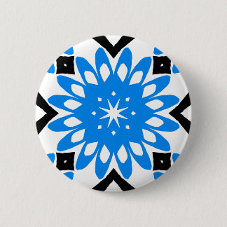 Schaltfläche Blue Mandala Art Blume Button