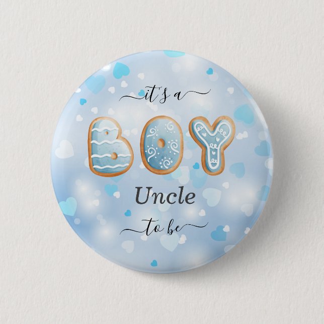Schaltfläche "Blue Oncle to Be Boy Baby Shooting" Button (Vorderseite)