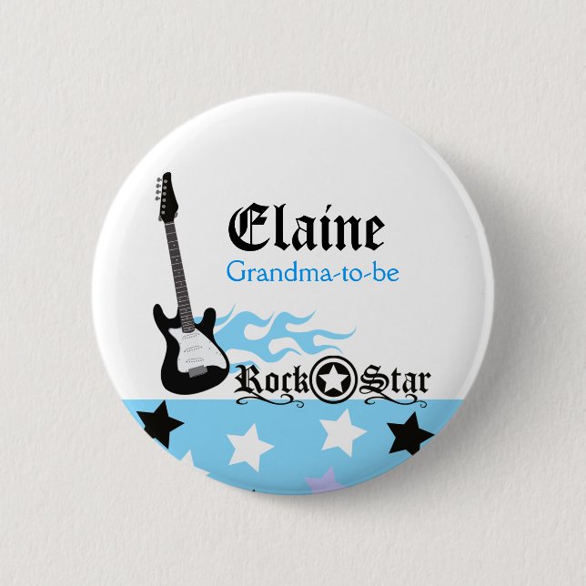 Schaltfläche "Blue Rock Star NAME TAG Personalisie Button (Vorderseite)