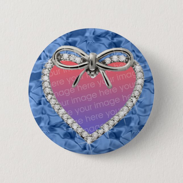 Schaltfläche "Blue Round Diamond Heft Frame" Button (Vorderseite)