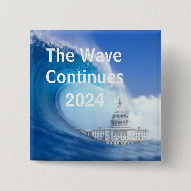 Schaltfläche "Blue Wave Election 2024" anpassen Button (Vorderseite)