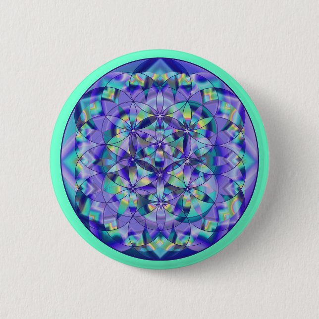Schaltfläche Blume Blue~Buttons Button (Vorderseite)