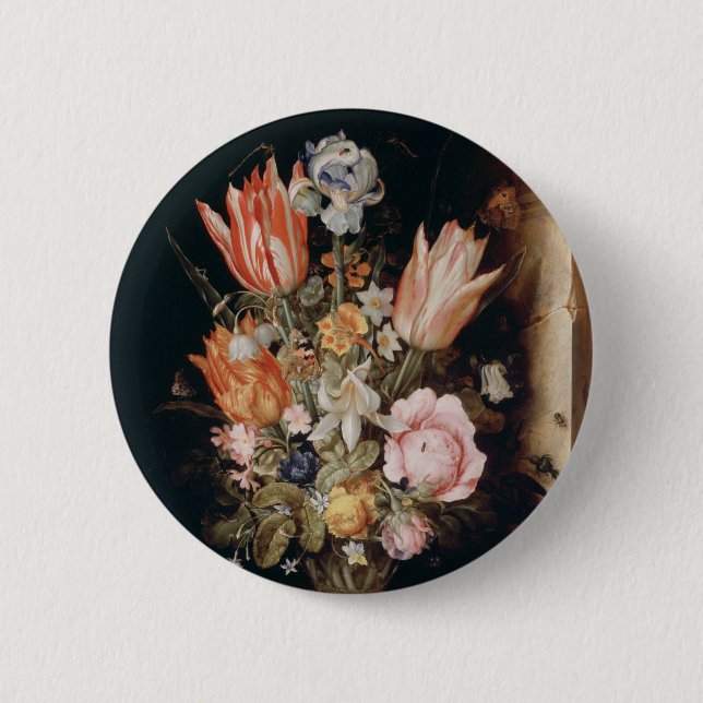 Schaltfläche Blume von Van den Berghe Button (Vorderseite)