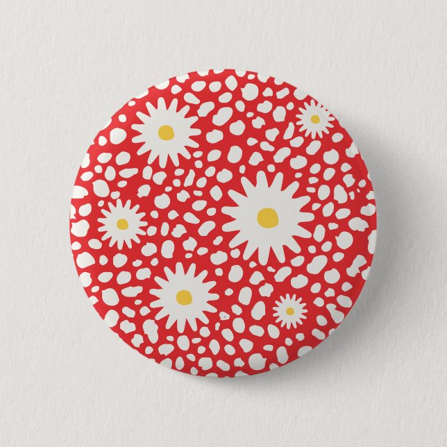 Schaltfläche "Blumenrotes Muster" Button (Vorderseite)