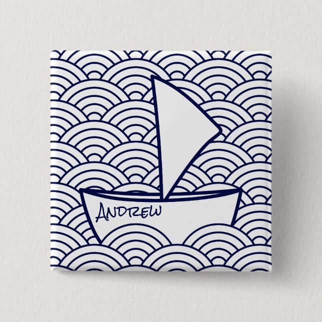 Schaltfläche "Boot on Waves Square" Button (Vorderseite)