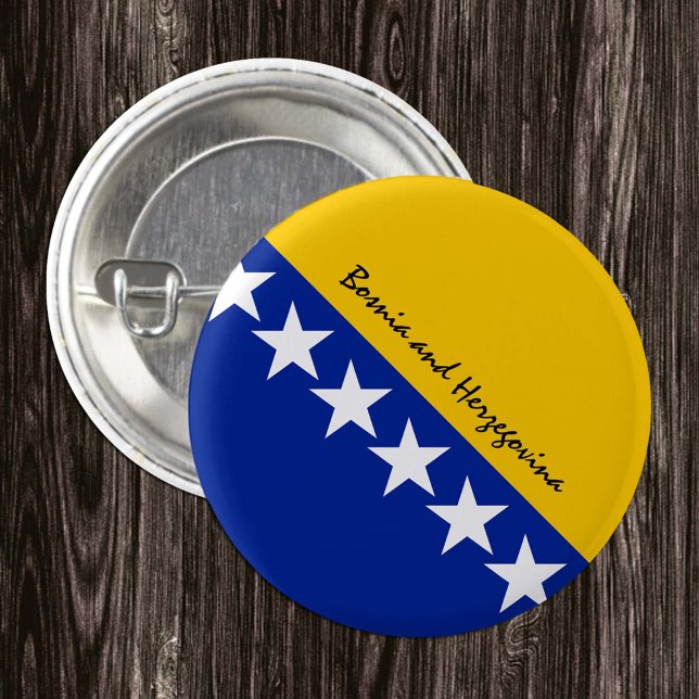 Schaltfläche Bosnien und Herzegowina, patriotische Button (Von Creator hochgeladen)