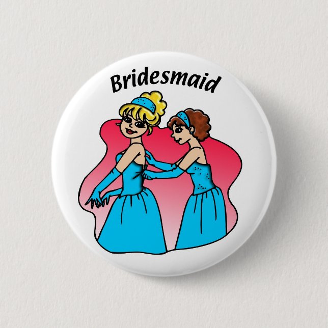 Schaltfläche: Bridesmaid (blau) Button (Vorderseite)