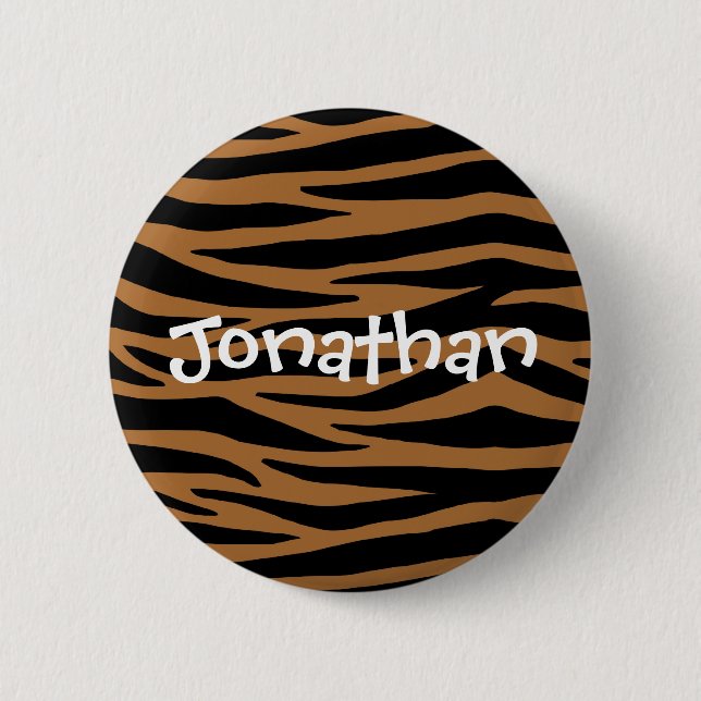 Schaltfläche Brown Zebra Stripes Button (Vorderseite)