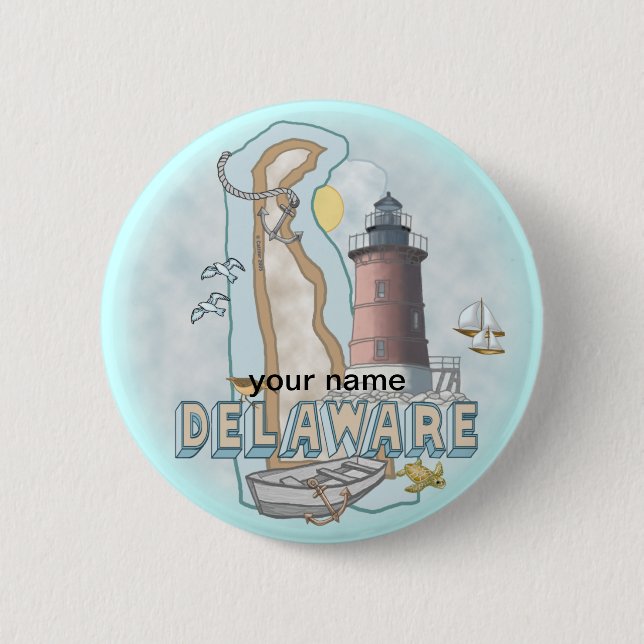 Schaltfläche Button Delaware Lighthouse (Vorderseite)