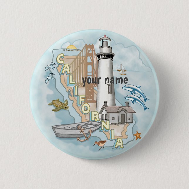 Schaltfläche California Lighthouse Button (Vorderseite)