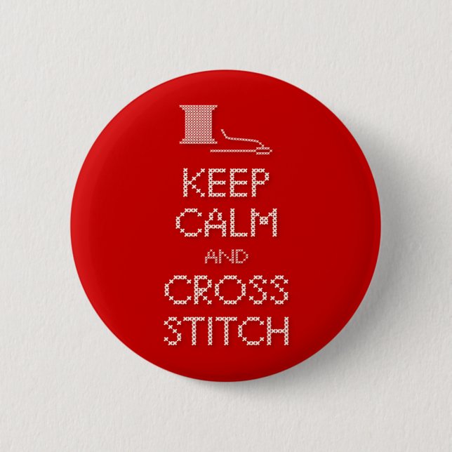 Schaltfläche "Calm Cross Stitch behalten" Button (Vorderseite)