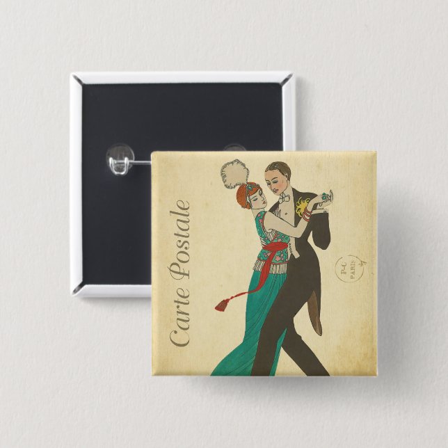 Schaltfläche Carte Postale Button (Vorne & Hinten)