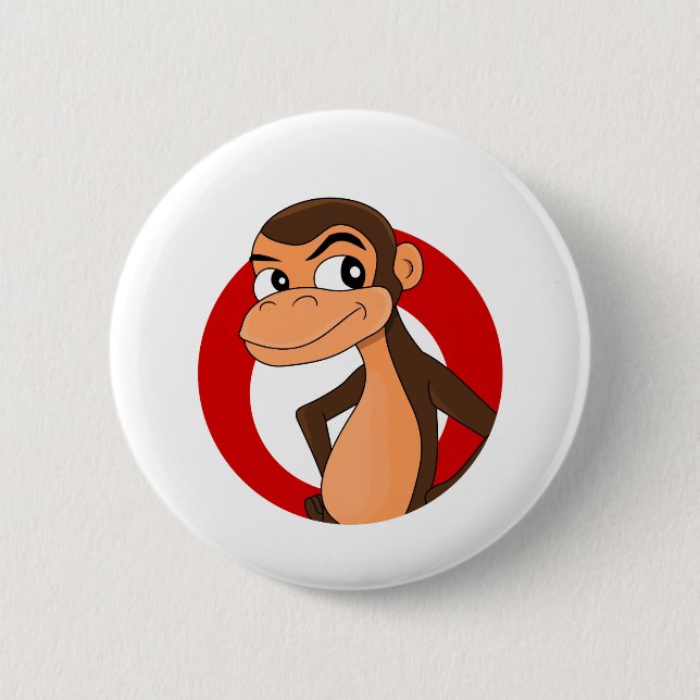 Schaltfläche Cartoon Chimp Button (Vorderseite)
