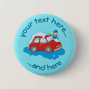 Schaltfläche Carwash Man Pinback Button