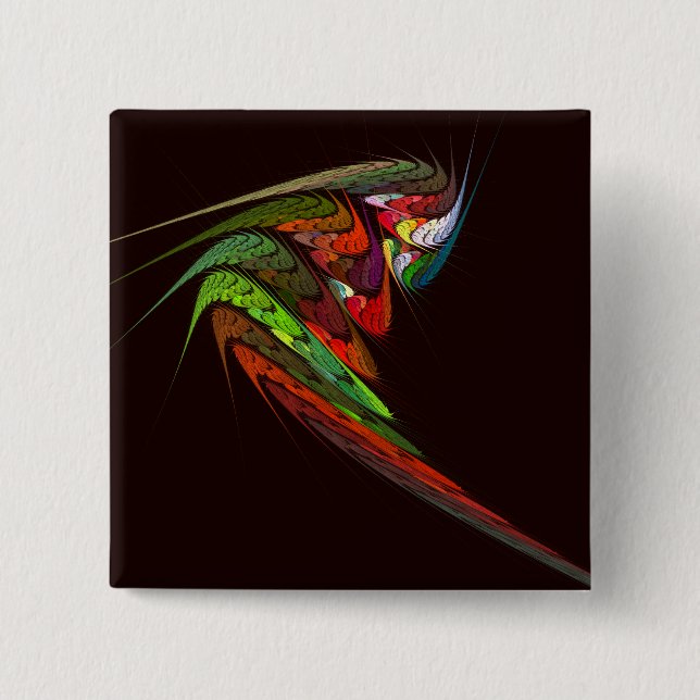 Schaltfläche "Chameleon Abstrakte Kunst" (Quadrat) Button (Vorderseite)