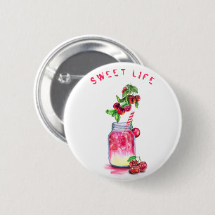 Schaltfläche "Cherry Juice Cool Drink Party Frucht Button