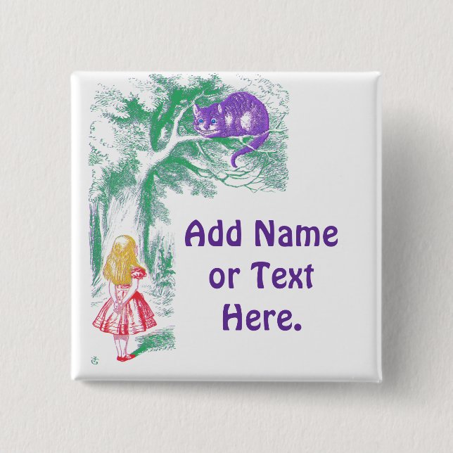 Schaltfläche: "Cheshire Cat" von "Alice im Wunderl Button (Vorderseite)