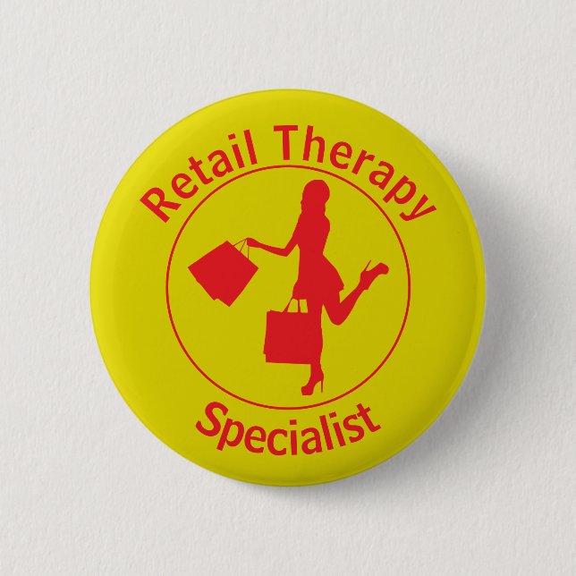 Schaltfläche "Chic Fun Red" Retail Therapist Button (Vorderseite)