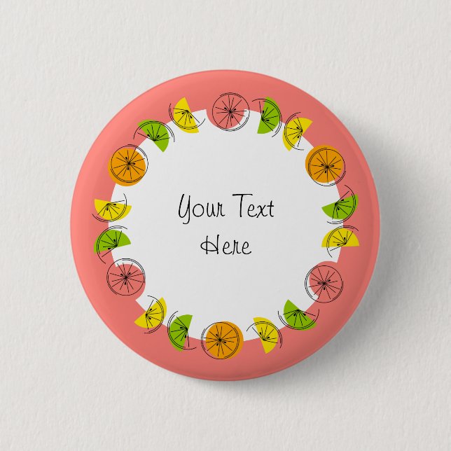 Schaltfläche "Citrus Circle Pink Text" rund Button (Vorderseite)