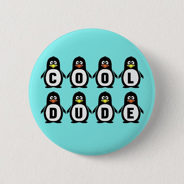 Schaltfläche "Cooler Typ" Button-on-Pinguine Button (Vorderseite)
