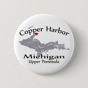 Schaltfläche "Copper Harbour Michigan Heart Map D Button