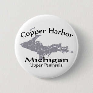 Schaltfläche "Copper Harbour Michigan Map Design" Button