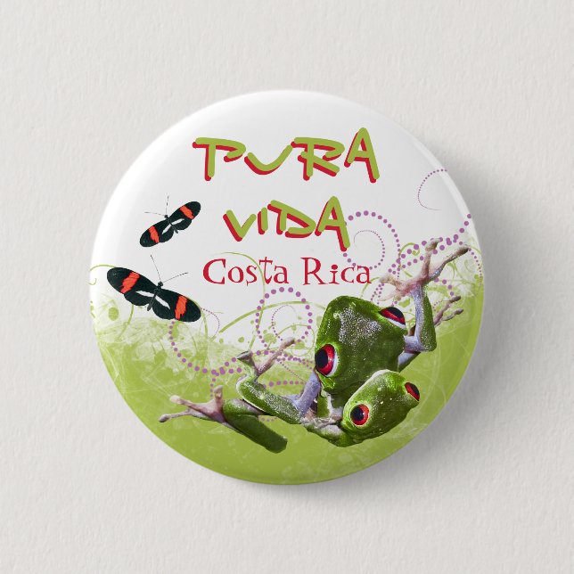 Schaltfläche "Costa Rican Pura Vida Tree" Button (Vorderseite)