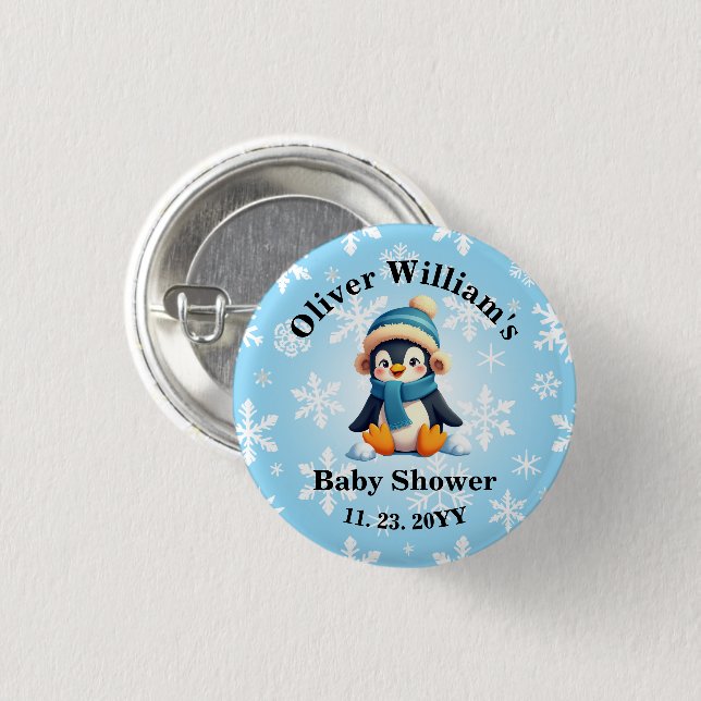 Schaltfläche "Custom Baby Penguin Baby Shooting" Button (Vorne & Hinten)