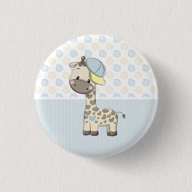 Schaltfläche "Custom Cartoon Baby Boy Giraffe" Button (Vorderseite)