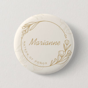 Schaltfläche "Custom Simple Floral Matron of Honou Button