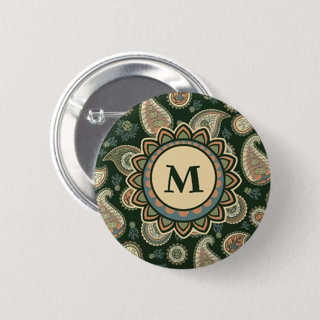 Schaltfläche "Cypress Paisley Pattern" Button (Vorne & Hinten)