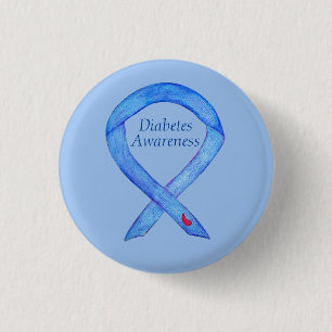 Schaltfläche "Diabetes Awareness Ribbon Art Custom Button