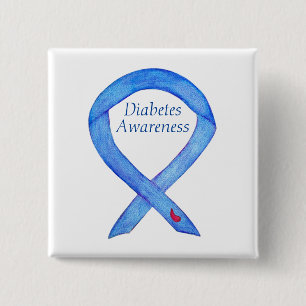 Schaltfläche "Diabetes Awareness Ribbon Art Custom Button