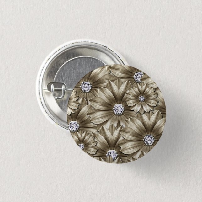 Schaltfläche Diamante Blume Button (Vorne & Hinten)