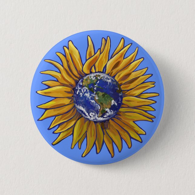 Schaltfläche "Earth Sunflower" Button (Vorderseite)