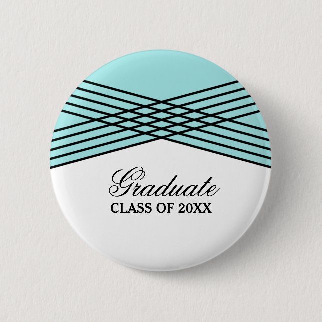 Schaltfläche "Eleganter Deko Aqua Abschluss" Button (Vorderseite)