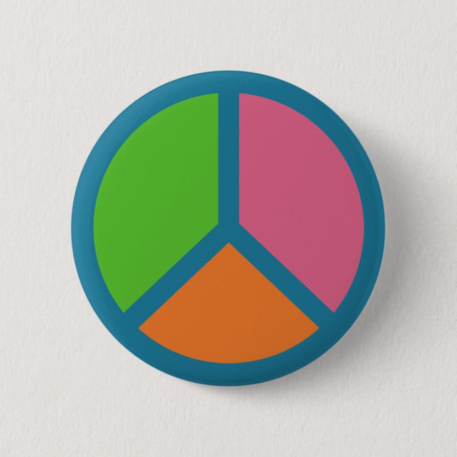 Schaltfläche "Farbiges Zeichen für Frieden" Button (Vorderseite)