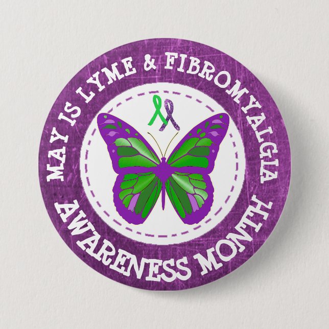 Schaltfläche "Fibromyalgie & Lyme Awareness Month" Button (Vorderseite)