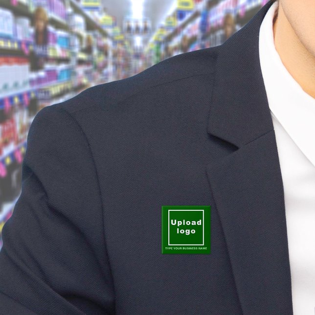 Schaltfläche "Firmenname und Logo" Button (Build brand name awareness. Your business name and logo on green square button.)
