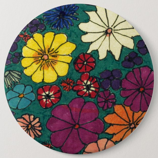 Schaltfläche "Floral Fun" für Abstrakte Kunst Button (Vorderseite)