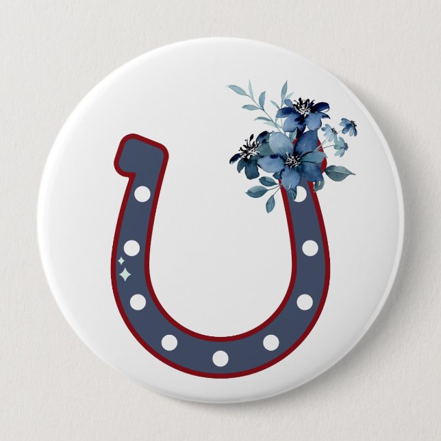 Schaltfläche "Floral Horseshoe" Button (Vorderseite)