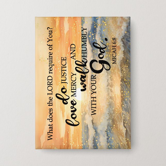 Schaltfläche Foto Magnet-Micah 6:8 Button (Vorderseite)